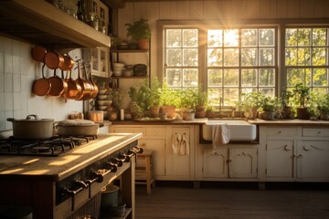 Obraz na płótnie Canvas Countryside Farmhouse Kitchen
