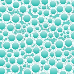 2D pattern white and light turquoise bubble pattern 