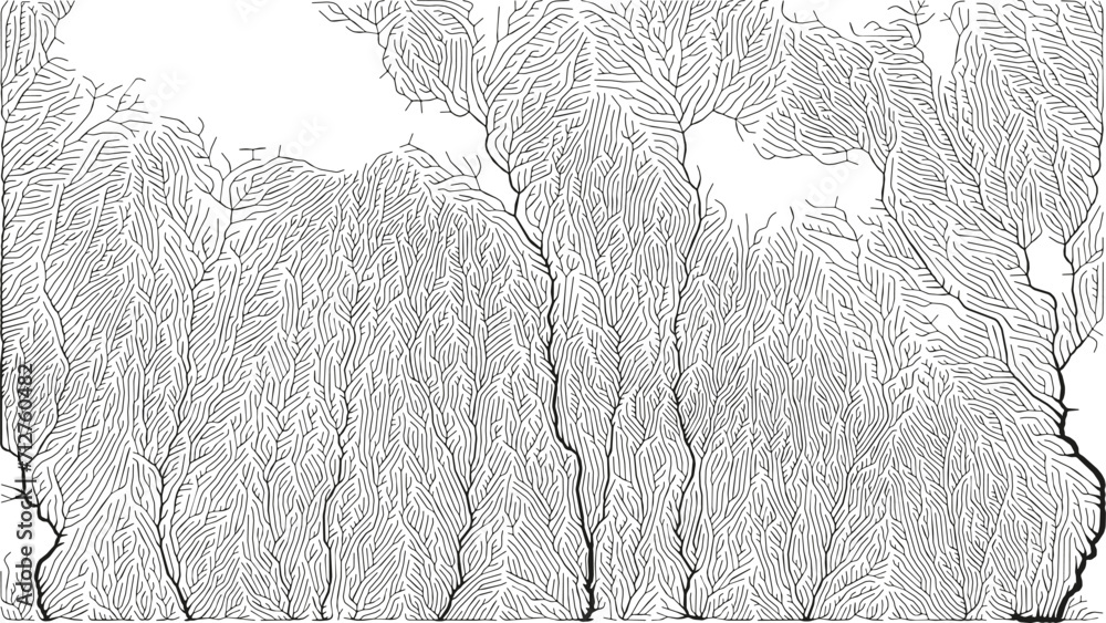Poster growth pattern. generative branching structure. organic net of vessels texture.