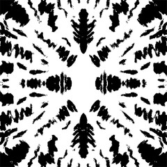 Abstract pattern with grunge brush strokes. Black and white background.