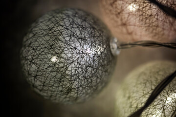 Beautiful garlands illuminated close up still