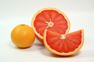 The Citrus Symphony, A Vivid Composition of a Grapefruit and Its Halved Twin