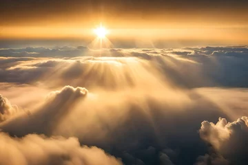 Zelfklevend Fotobehang sunrise over the clouds © SAJJAD