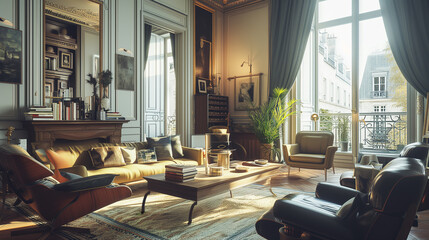 Interior of apartment in Paris, France