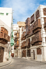 Al-Balad old town with traditional muslim houses, Jeddah, Saudi Arabia