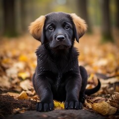 Black and golden colored puppy images Generative AI