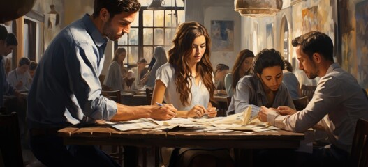 A vibrant scene unfolds on International Day of Education, showcasing diverse students engaged in learning, symbolizing global knowledge-sharing and educational empowerment for a brighter future