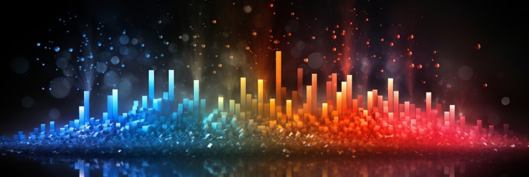 Bright particle wave  abstract sound   music visualization backdrop with dynamic movement.
