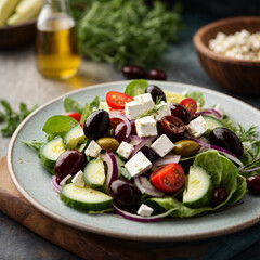 Greek Salad - A Mediterranean Symphony of Feta and Kalamata Olives