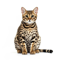Leopard cat isolated on white background