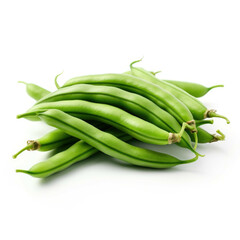 Snap beans isolated on white background