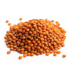 Lentils isolated on white background