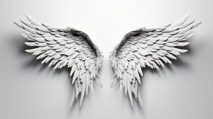 angel wings isolated on white , Generate AI