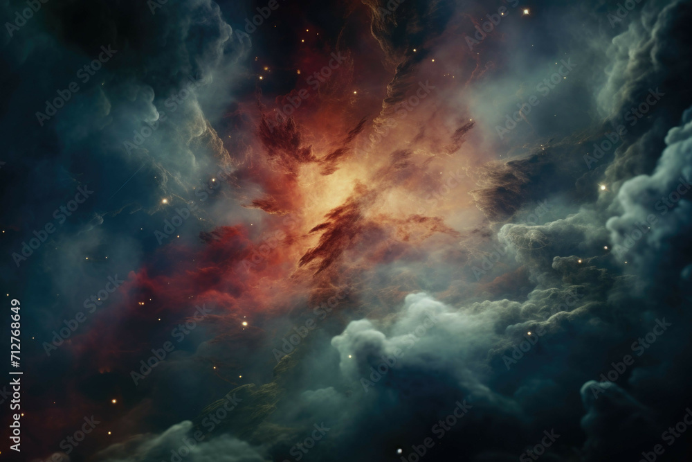 Canvas Prints a close-up shot of a nebula, with vibrant colors and intricate details visible in the gas clouds