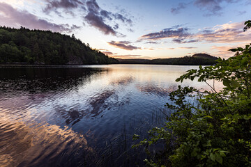 sunset over the lake