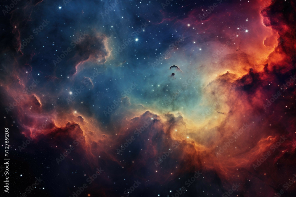 Canvas Prints a close up of a nebula in the night sky, with a variety of colors and shapes visible in the composit