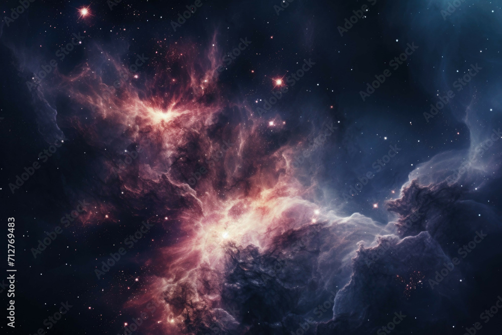 Wall mural a close up of a glowing nebula in deep space, showing the intricate details of its structure