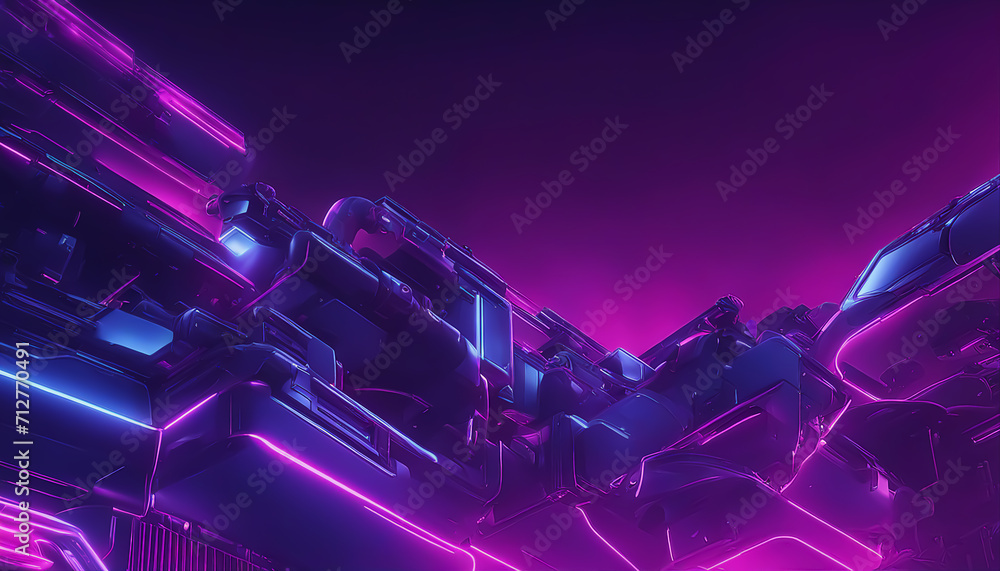 Poster abstract background. neon abstraction. luminous neon abstract background. geometric shapes. fantasy 