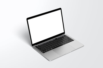 Realistic Laptop Screen Mockup 3d Rendering	