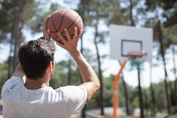 basketball player practicing and posing for basketball
