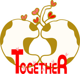 Together Coffee Bean love vector art