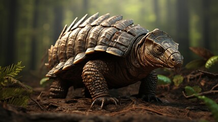 Sunda Pangolin, Rare and Endangered Species with Unique Scaly Armor in Natural Habitat - AI-Generative