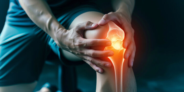 man suffering with knee, generative AI