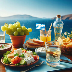 Greek food and drinks