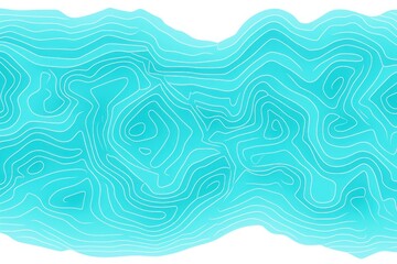 Fototapeta na wymiar Cyan simple lined geometric pattern representing contour lines of a map