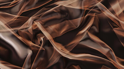 Colorful fabric backgrounds. Silk fabric texture luxurious background. brown floaty fabric on white backgrounds. Trend colors and fabrics of 2024. The most preferred fabrics. 
