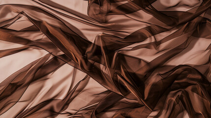 Colorful fabric backgrounds. Silk fabric texture luxurious background. brown floaty fabric backgrounds. Trend colors and fabrics of 2024. The most preferred fabrics. 