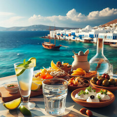 Food and drinks on Mykonos, Greece