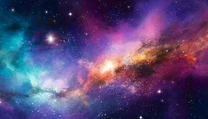 Naklejka premium beautiful space nebula color background