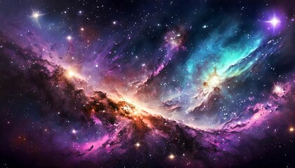 beautiful space nebula color background - obrazy, fototapety, plakaty
