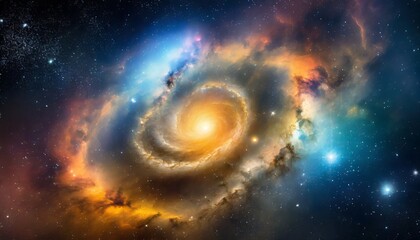 Obraz na płótnie Canvas beautiful spiral nebula color background
