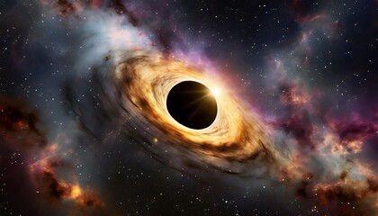 black hole nebula on space background and wallpaper