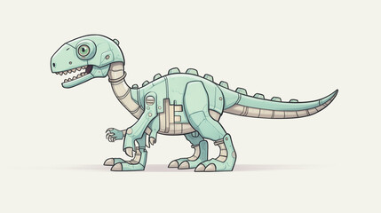 Dinosaur robots can be used for a variety of purposes water color, cartoon, hand drawing, animation 3D, vibrant, minimalist style. ai generated.