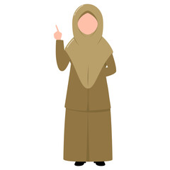 Faceless muslim teacher