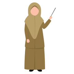 Faceless muslim teacher