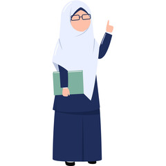 Faceless muslim teacher