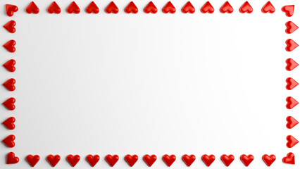 White backdrop with hearts on border