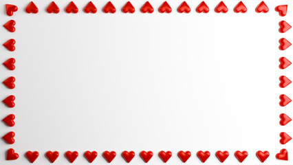 Fototapeta premium White backdrop with hearts on border