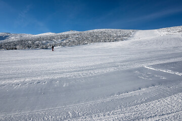 Fototapeta na wymiar Winter view of Rila mountain near Musala peak, Bulgaria