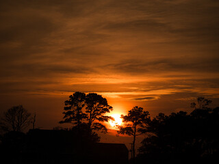 The color orange in the sky