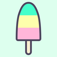 ice cream on a stick cartoon cute