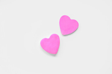 Beautiful decorative hearts on white background. Valentine's day celebration