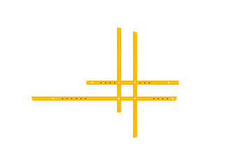 Gold yellow stylish hanger for home decor on isolated transparent background