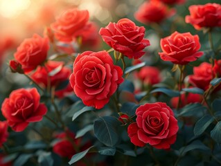 Beautiful vibrant red roses for a Valentine's Day or anniversary backdrop. 