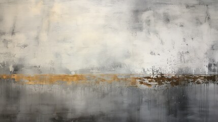 Abstract painting in black, grey and silver with gold accents, modern decoration, contemporary art