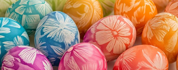 Handcrafted Easter Eggs Close-Up - Artistic Background Wallpaper